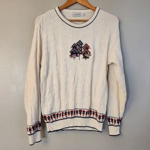 Vtg Jacobsons Knit Bird House Sweater Knit‎ cotton Women Small